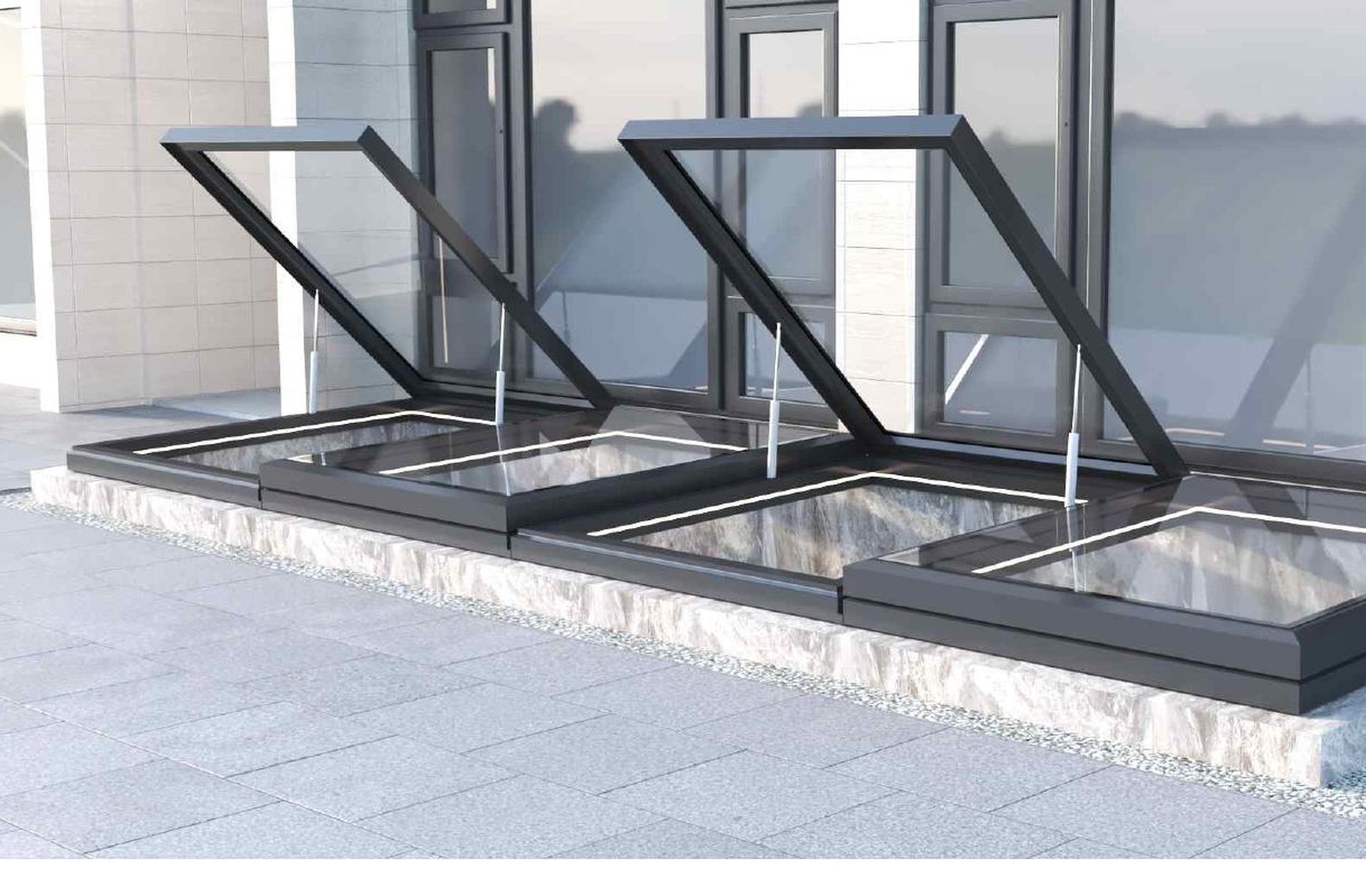 Glass skylight and overhead glazing system